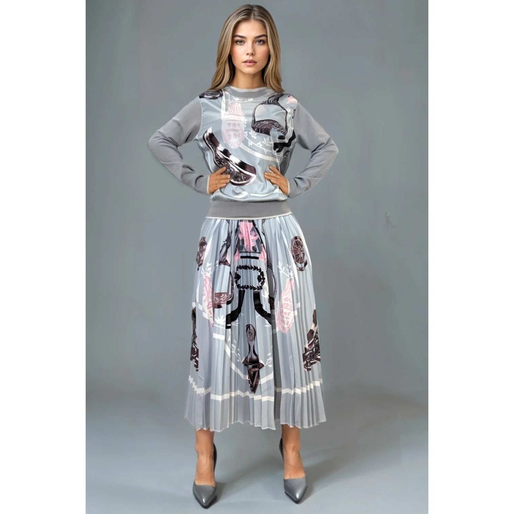 N By Nancy Pleated Midi Skirt Size XL